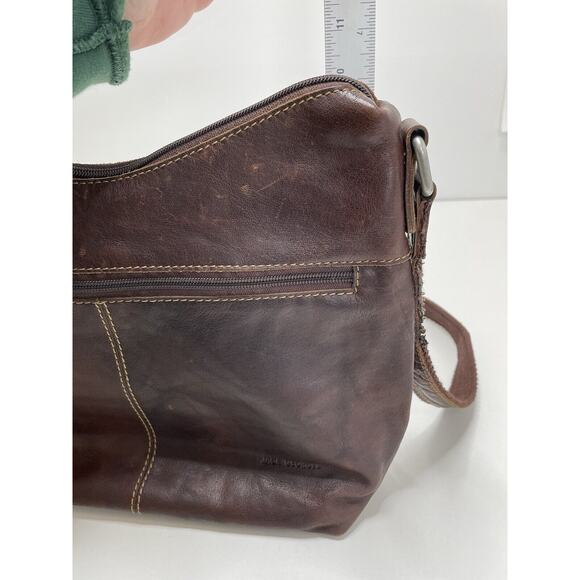 Jack Georges Buffalo Leather Large Med Adjustable Crossbody Bag Purse Brown Soft - Picture 10 of 14